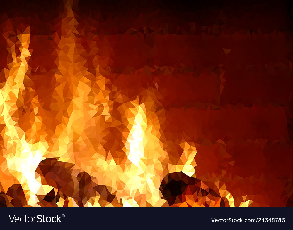 Triangular grid background with fire pattern vector image Triangular grid background with fire pattern