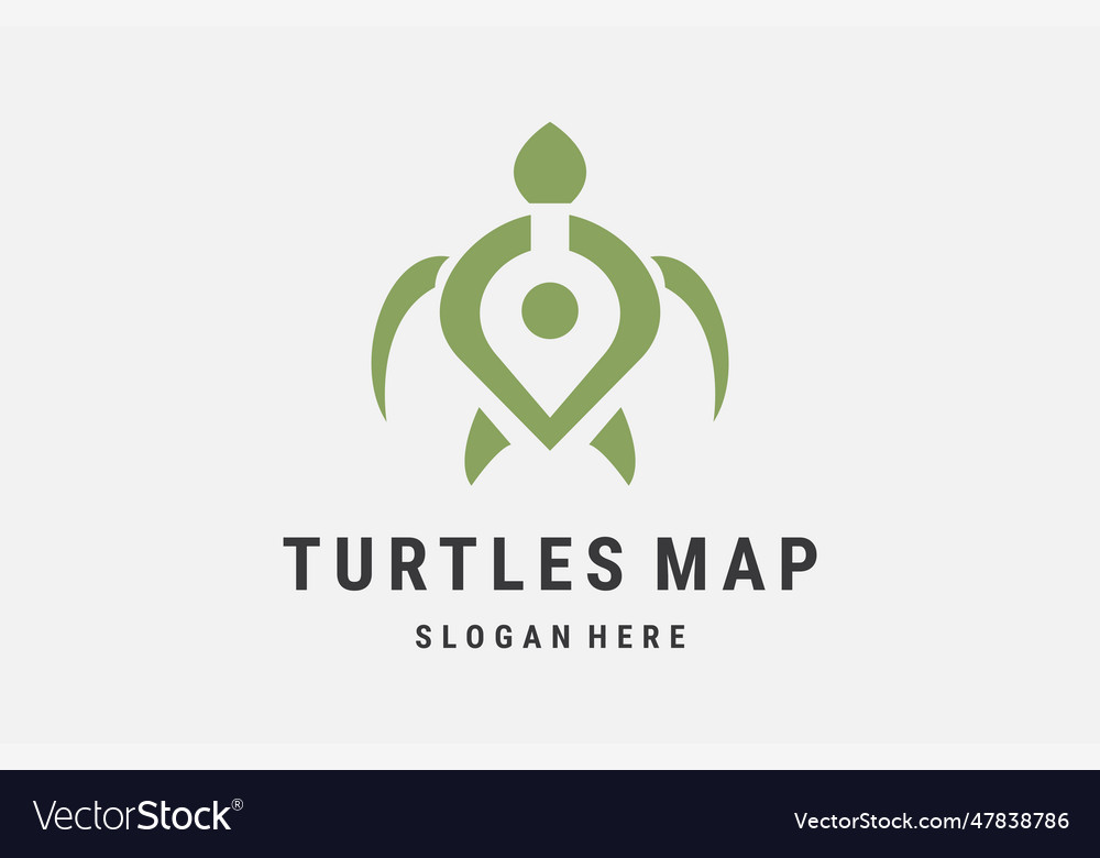 Turtles map Royalty Free Vector Image - VectorStock