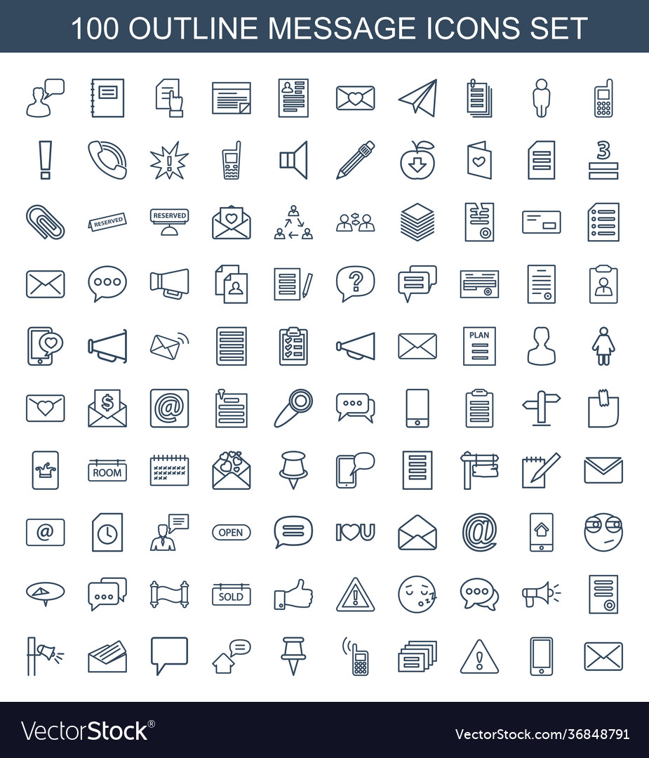 100 message icons