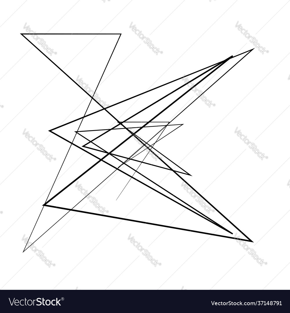 Abstract edgy geometric line art angular random