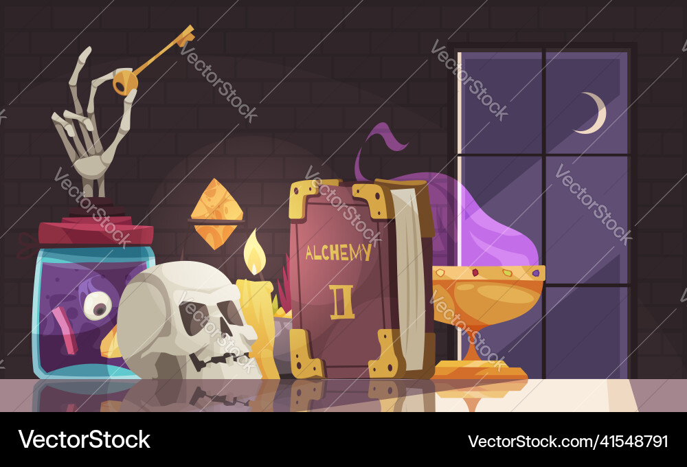 Cartoon alchemy Royalty Free Vector Image - VectorStock