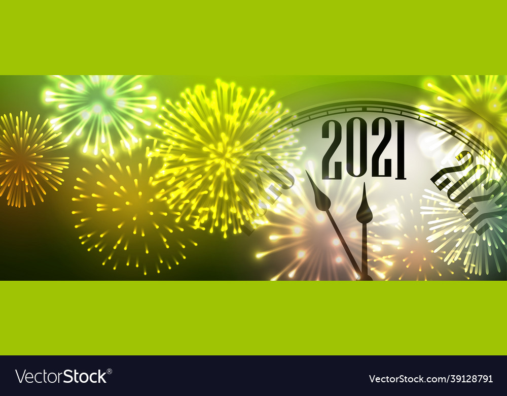 Clock hands showing 2021 year Royalty Free Vector Image