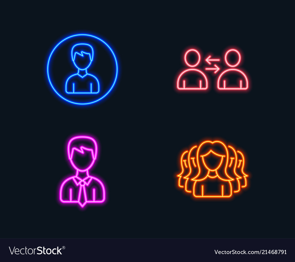 Communication businessman and person icons women