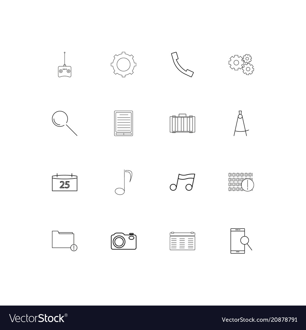 Devices linear thin icons set outlined simple