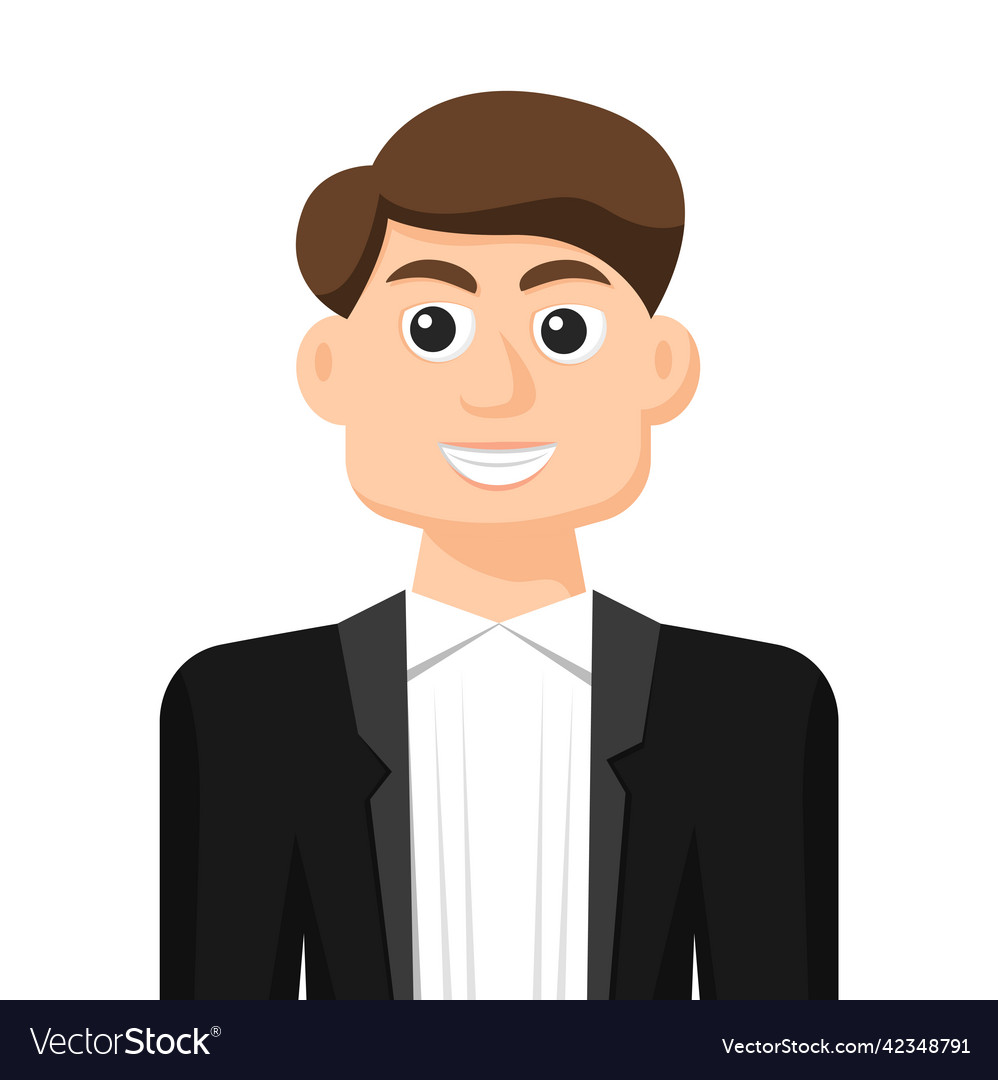 Formal suit man in simple flat Royalty Free Vector Image