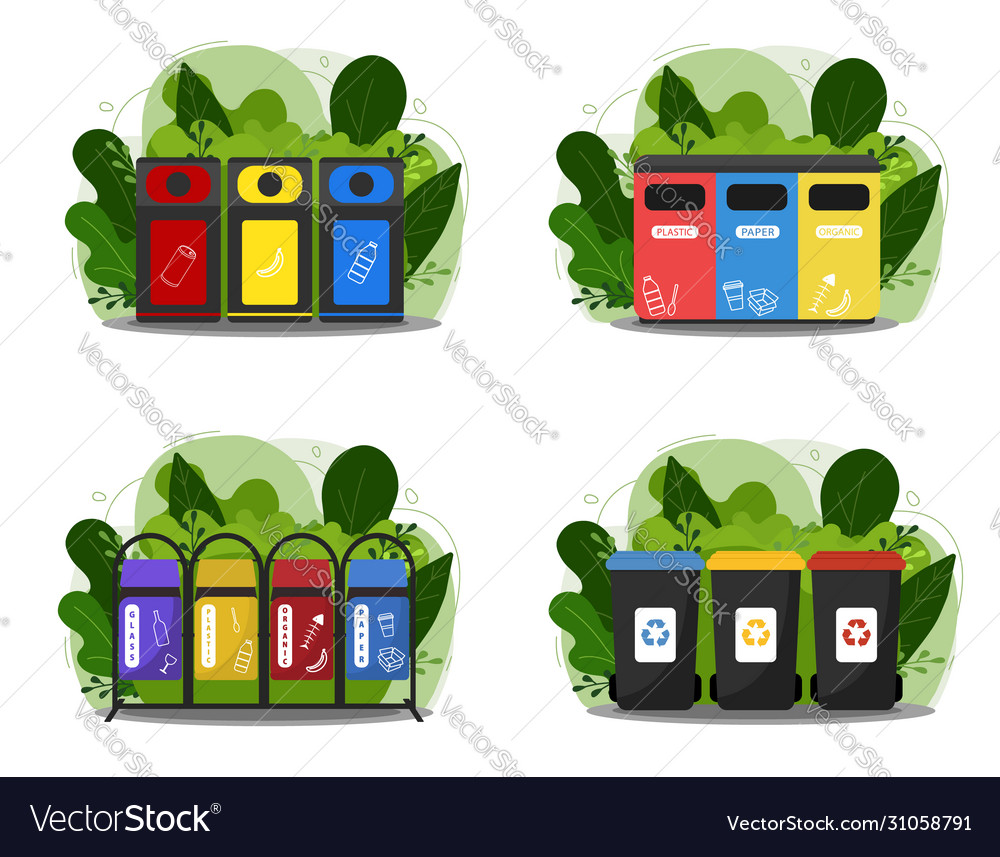 Garbage cans flat sorting