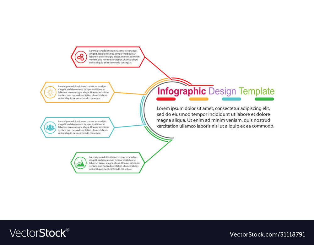 Infographic template for use in a workflow vector image Infographic template for use in a workflow