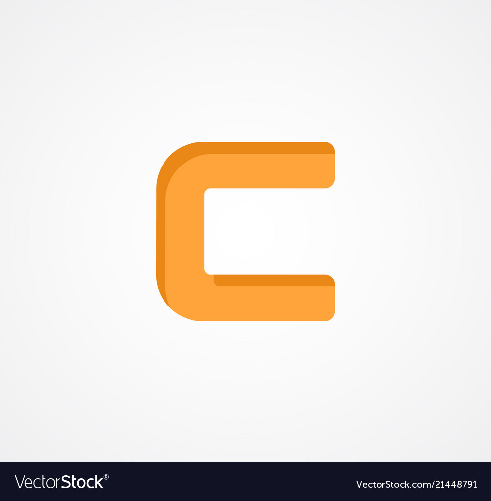 Letter c bold geometric font element modern Vector Image