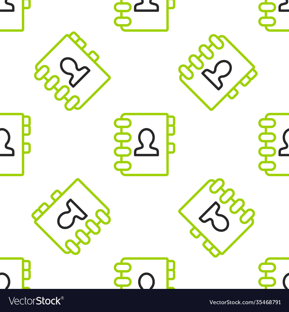 Line address book icon isolated seamless pattern