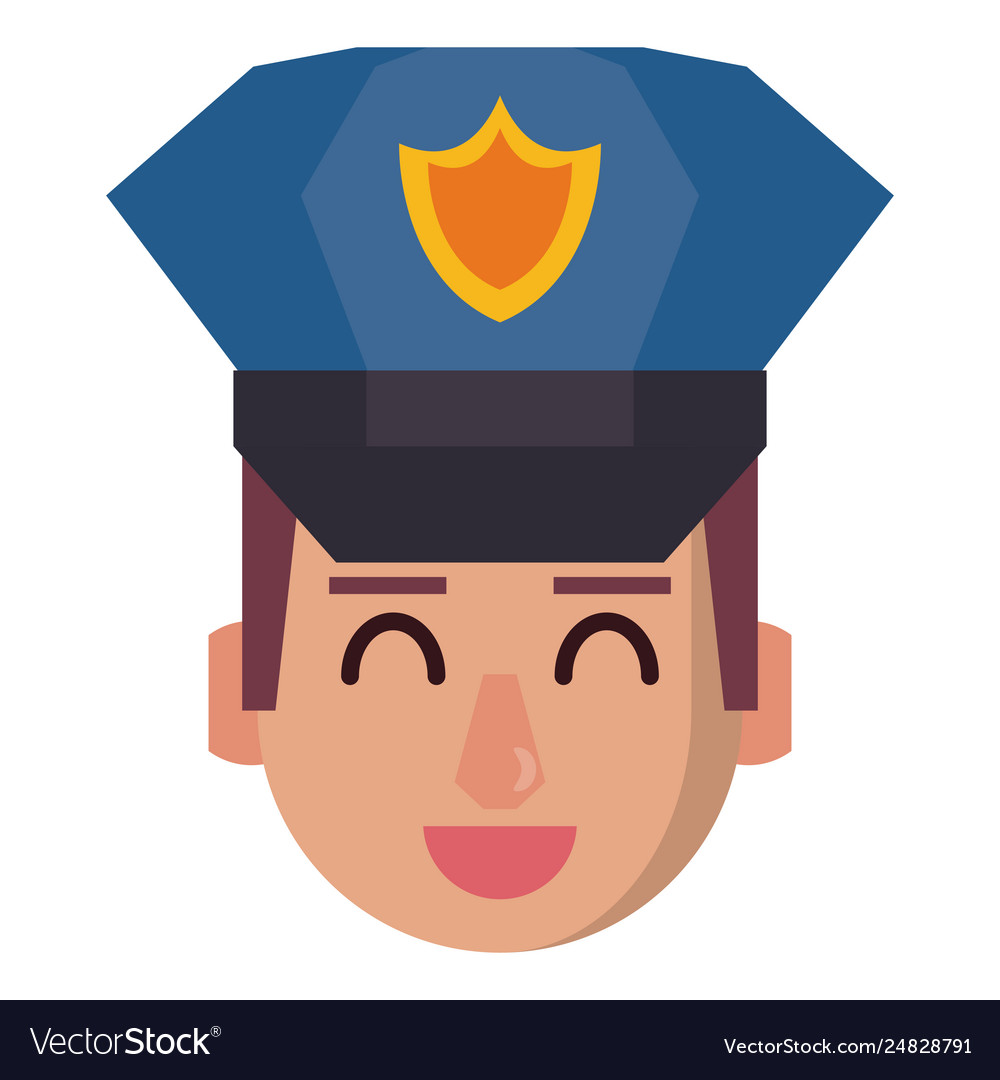 Police face cartoon Royalty Free Vector Image - VectorStock