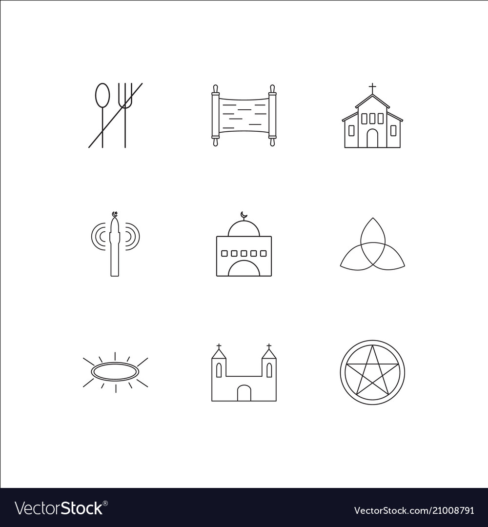 Religion outline icons set