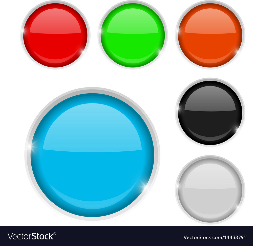 Download Round buttons colored set of 3d icons Royalty Free Vector