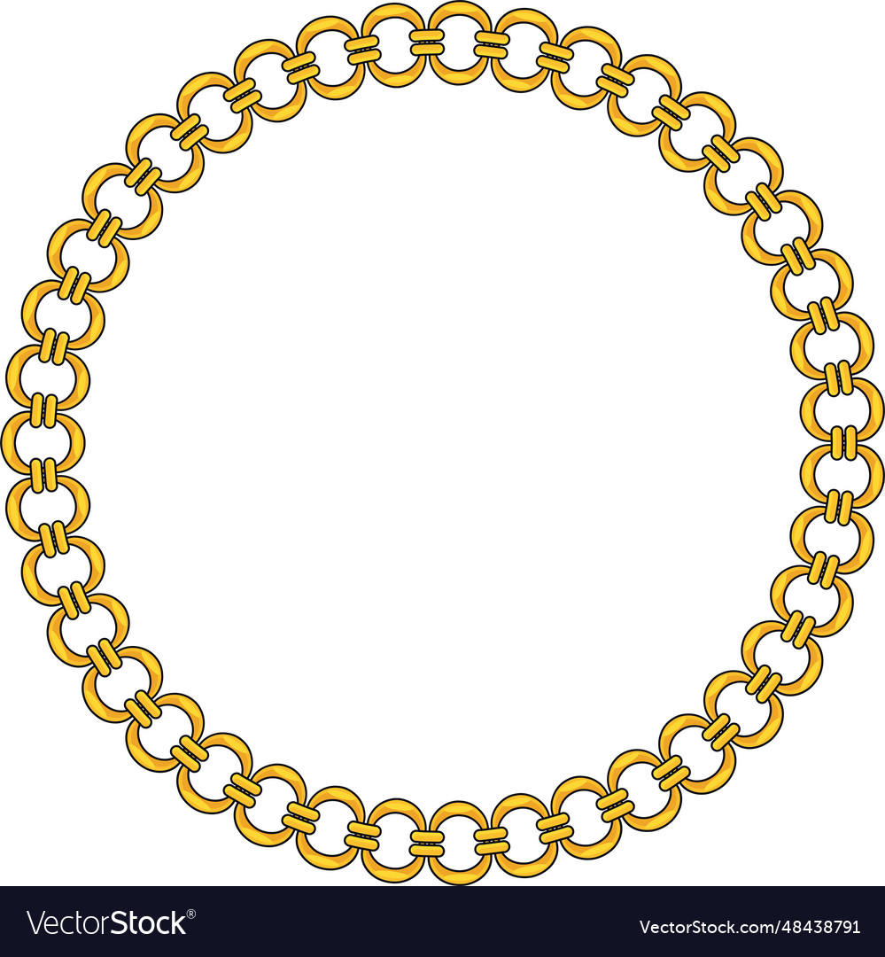Round chain frame circle chains border boho vector image Round chain frame circle chains border boho