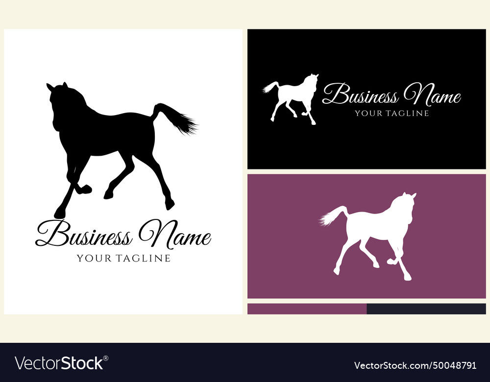 Silhouette horse logo template