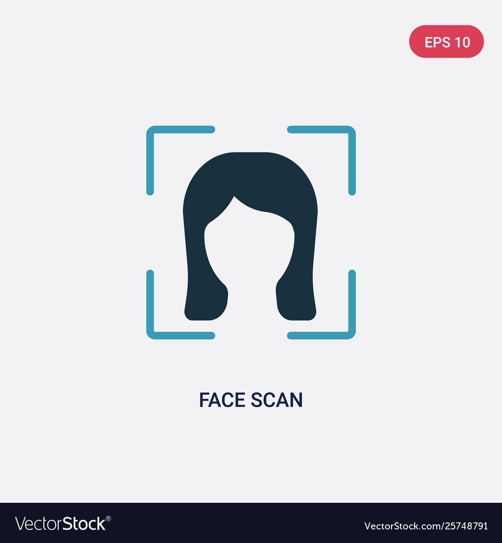 Two color face scan icon from smart house concept vector image Two color face scan icon from smart house concept