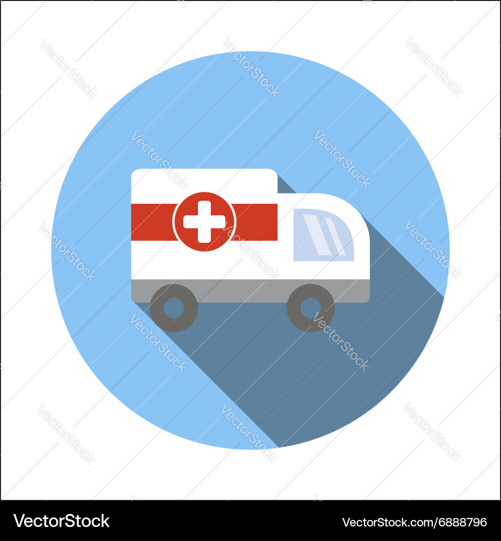 Ambulance flat icon Royalty Free Vector Image - VectorStock