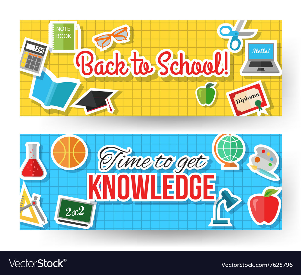 Back to school and time get knowledge Royalty Free Vector