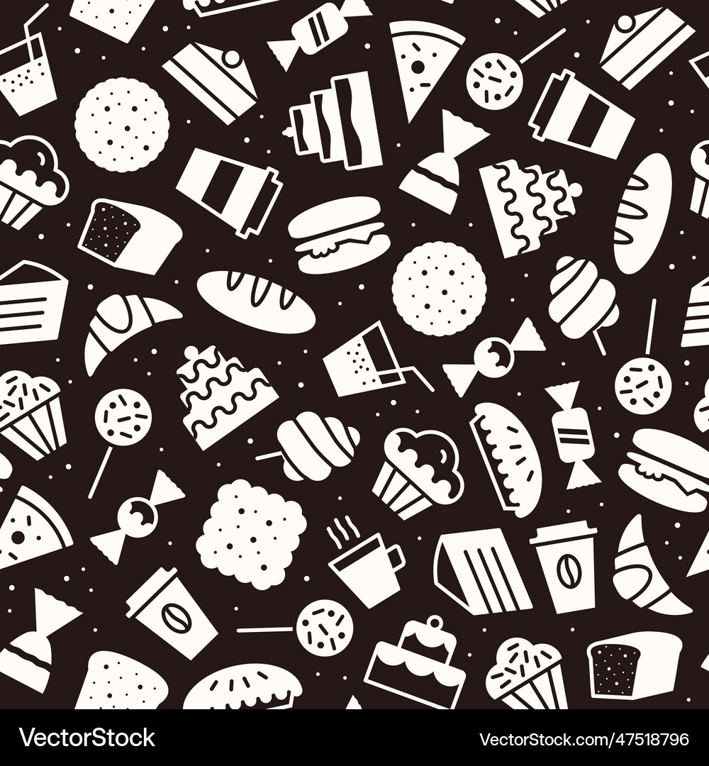 Bakery seamless pattern flat style Royalty Free Vector Image