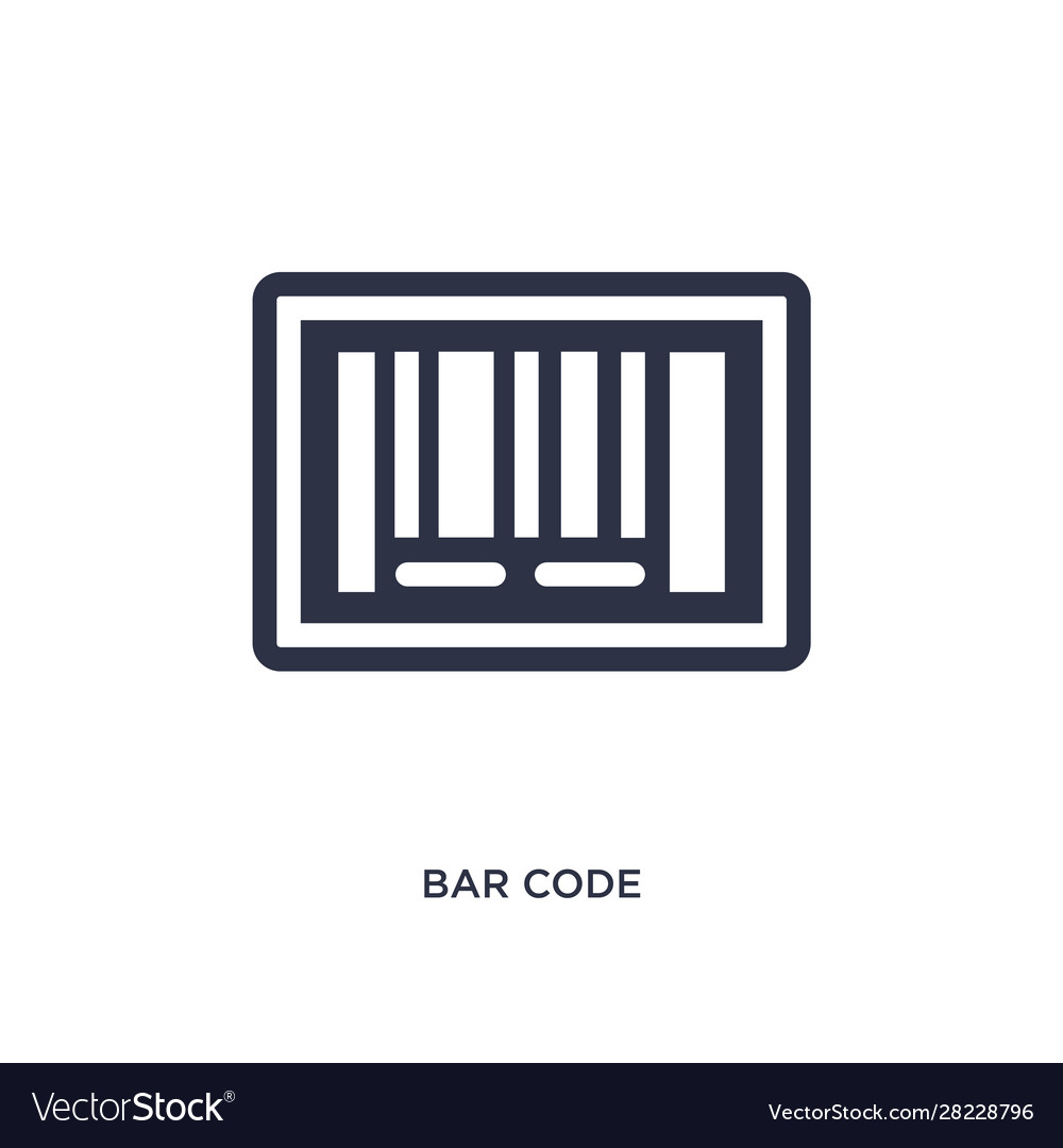 Bar code icon on white background simple element