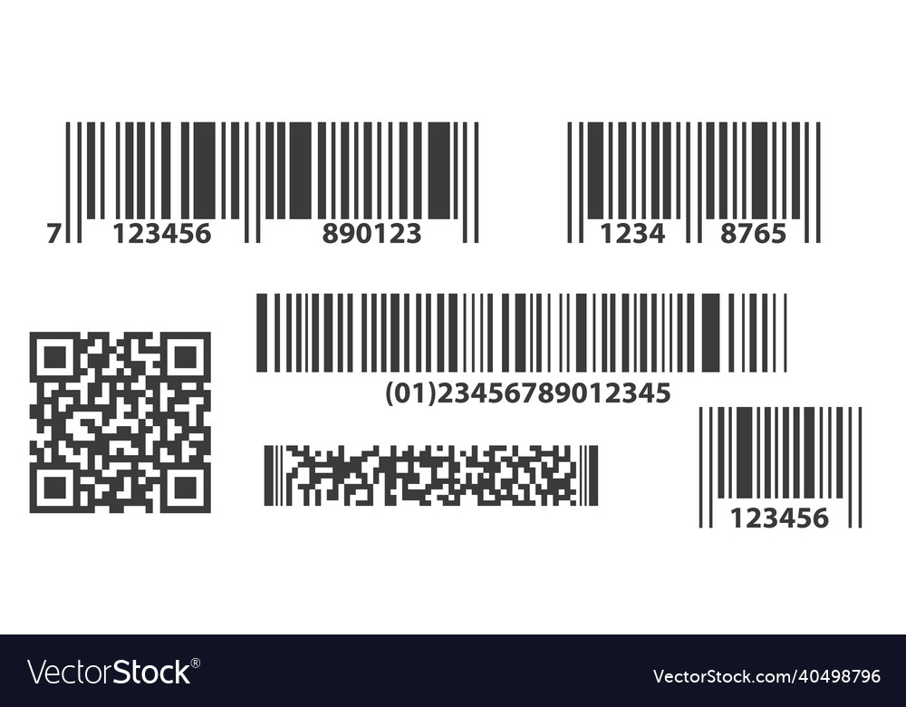 Barcode Set - EAN, QR Code Icons
