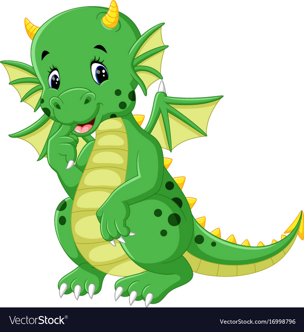 Cute Cartoon Dragon Royalty Free Vector Image - Vectorstock