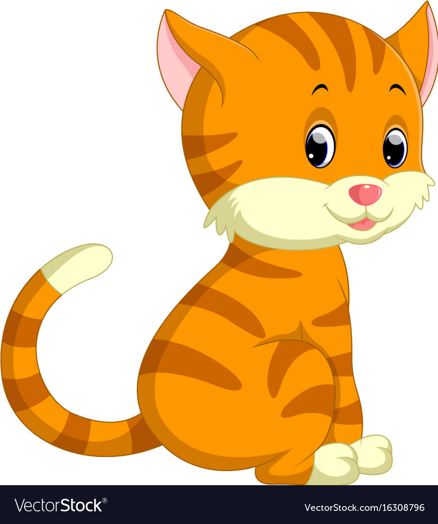 Cute cat cartoon Royalty Free Vector Image - VectorStock