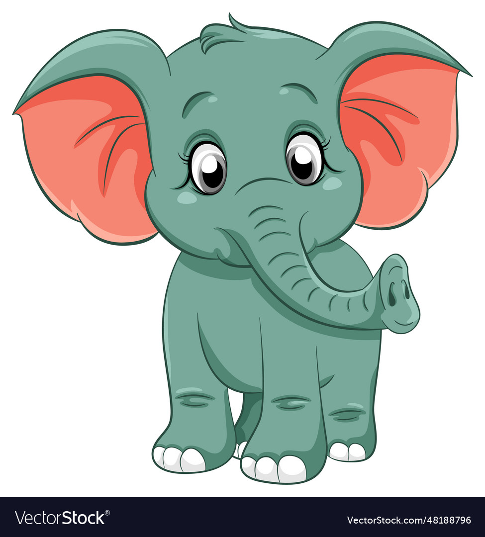 Cute elephant cartoon character Royalty Free Vector Image