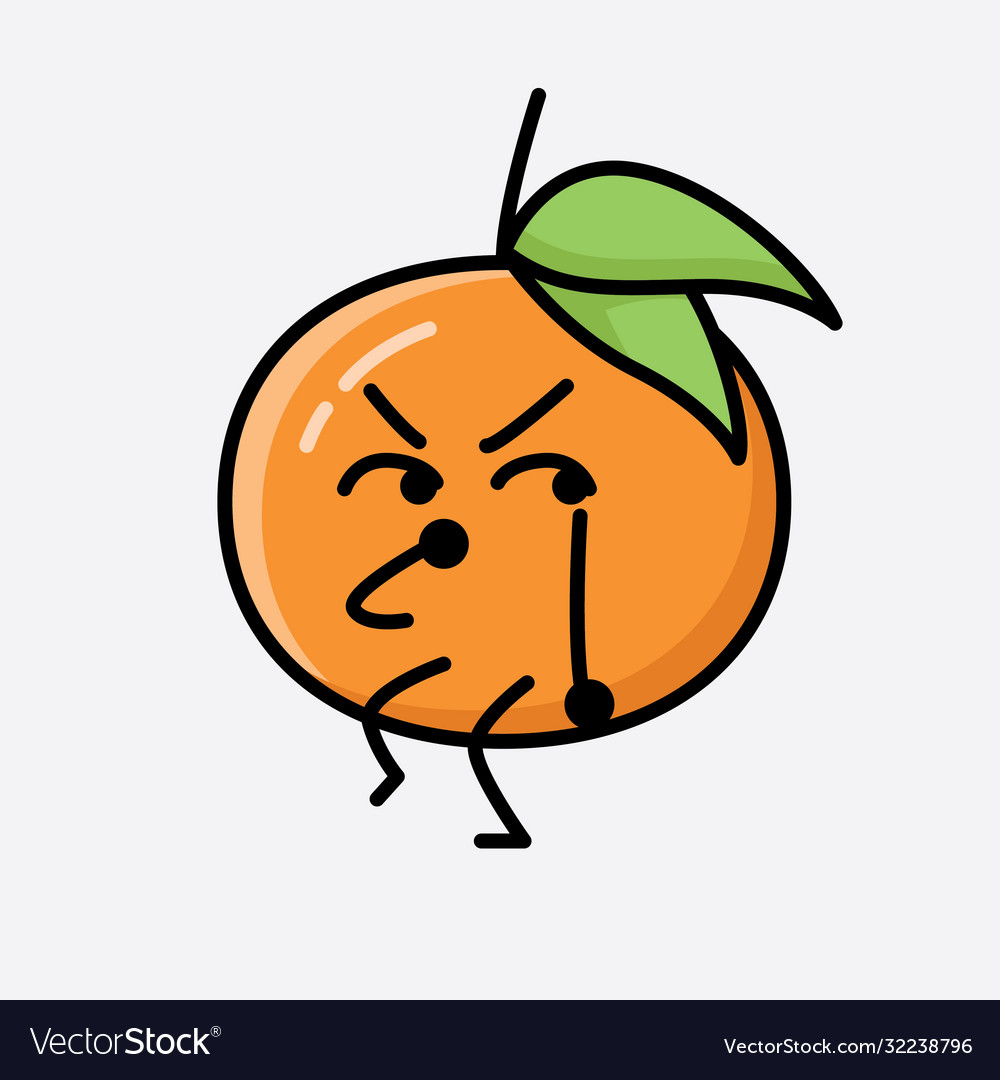 Cute tangerine fruit mascot character Royalty Free Vector