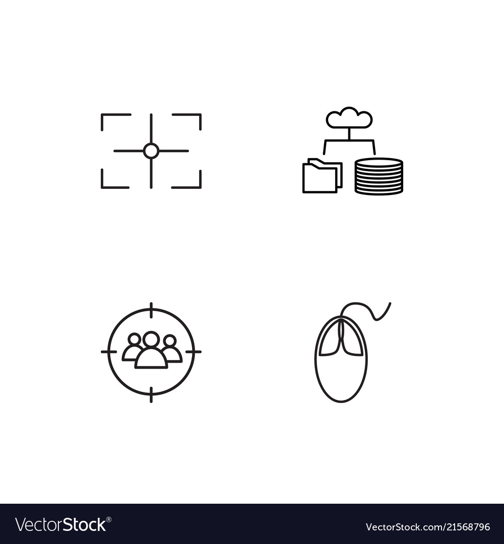 Cyber security linear icons set simple outline