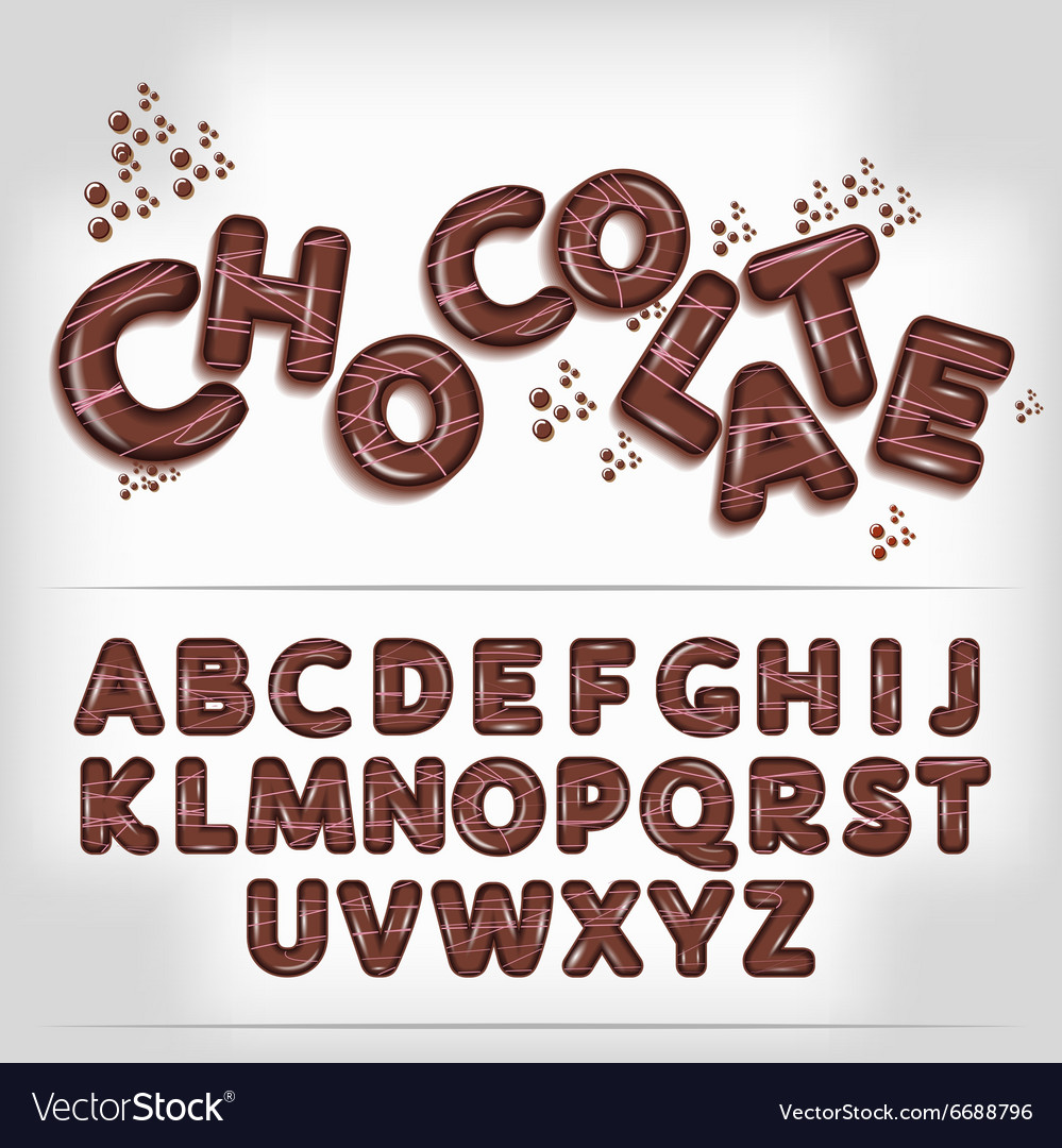 Dark chocolate candy alphabet
