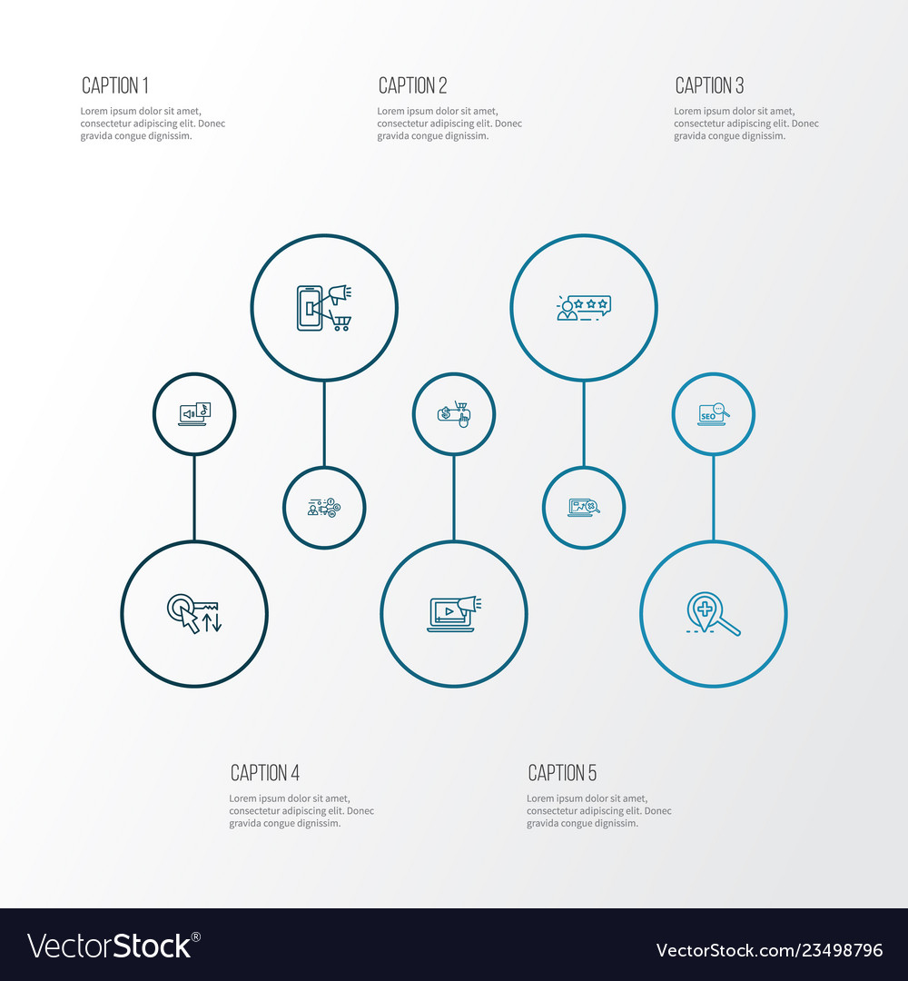 Engine icons line style set with sort keywords vector image Engine icons line style set with sort keywords