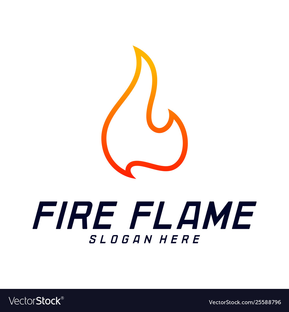 Fire flame logo design template icon symbol Vector Image