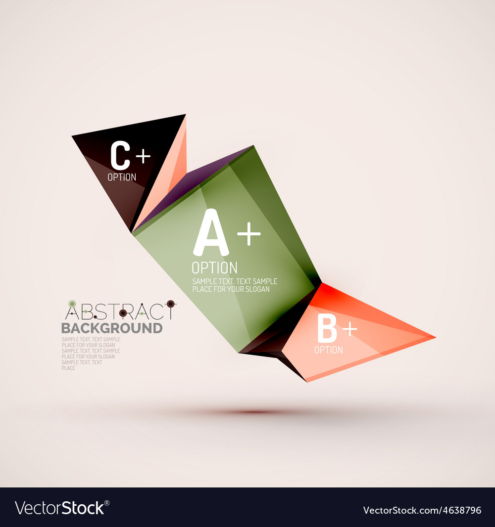 Geometric shapes with sample text abstract