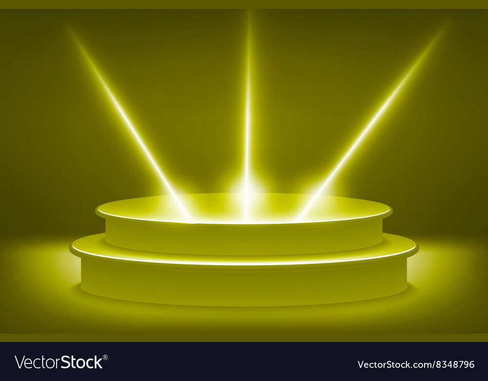 Golden podium in the form of hexagonal