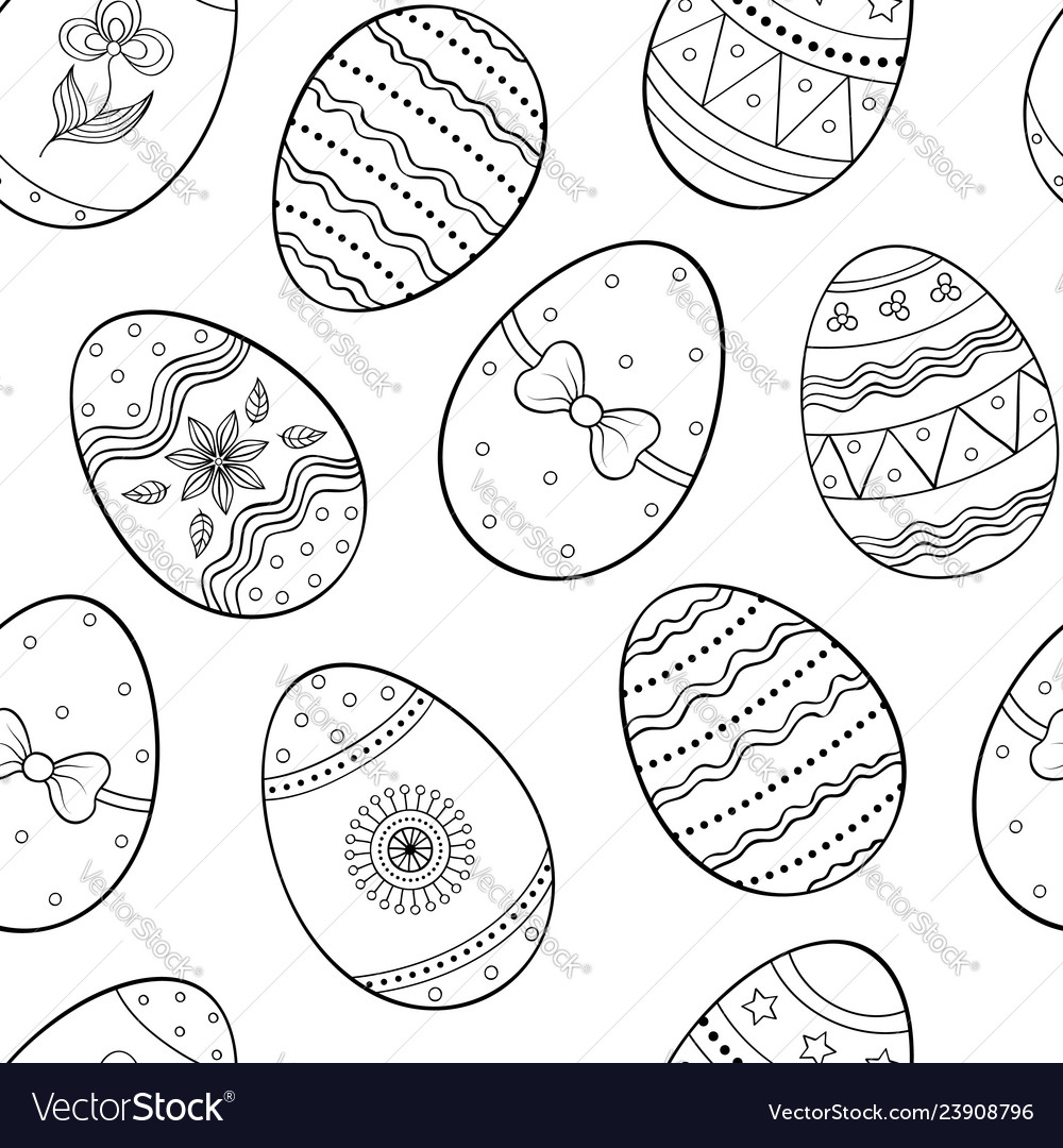 Hand Drawn Easter Egg Pattern