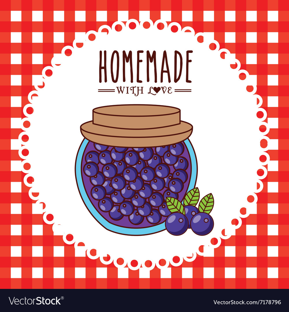 Homemade Jam Jar with Red Pattern