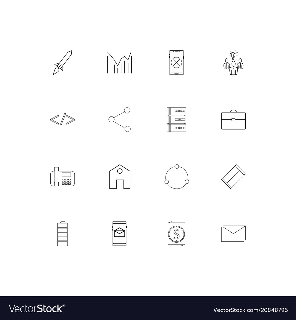 Internet of things linear thin icons set outlined