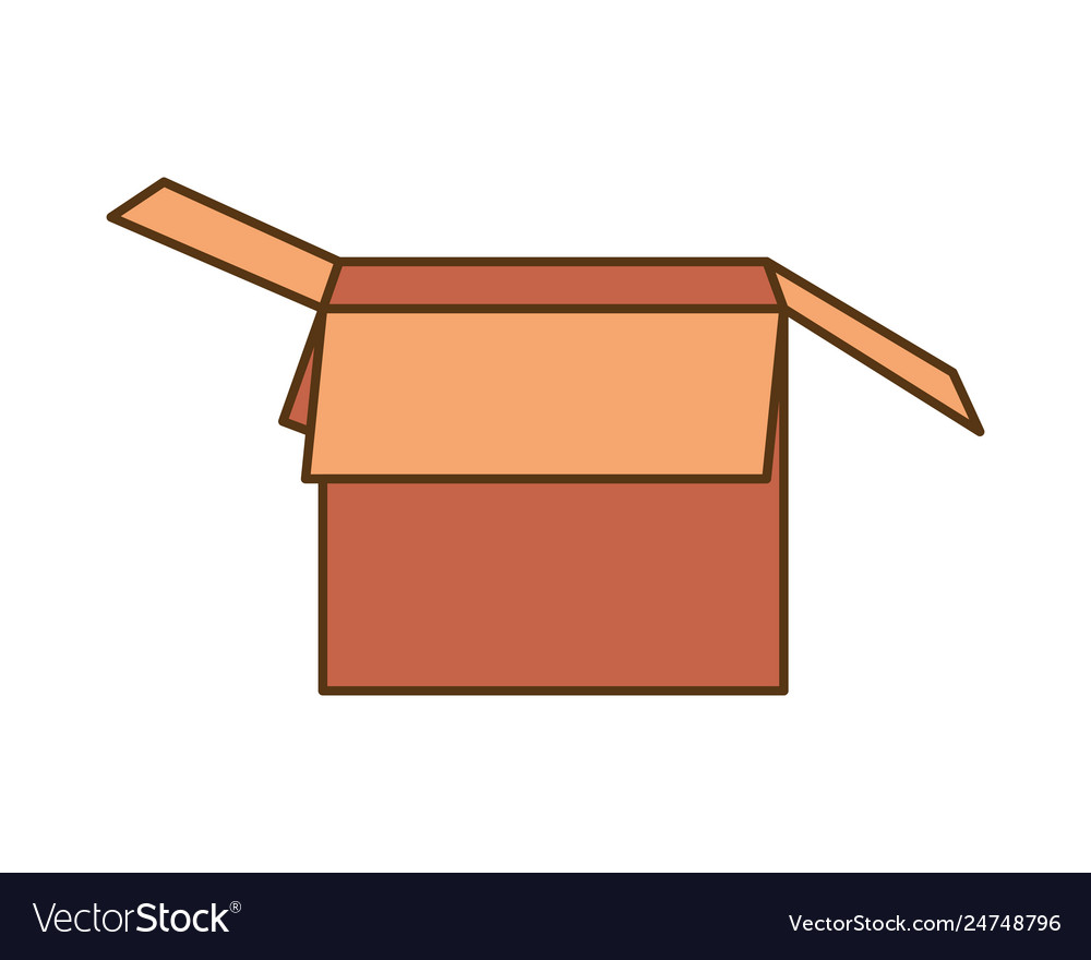 Open cardboard box isolated icon Royalty Free Vector Image