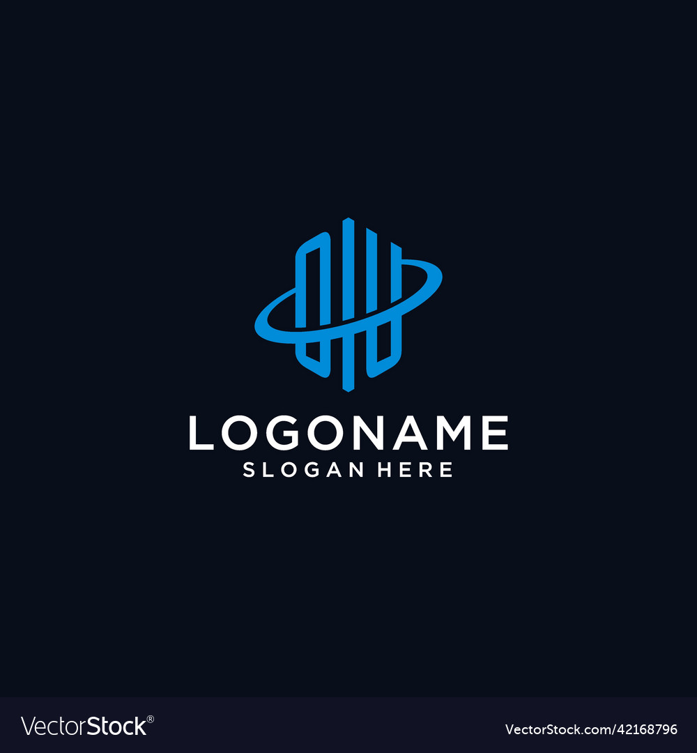 Ou initial monogram logo with hexagonal shape Vector Image Ou initial monogram logo with hexagonal shape