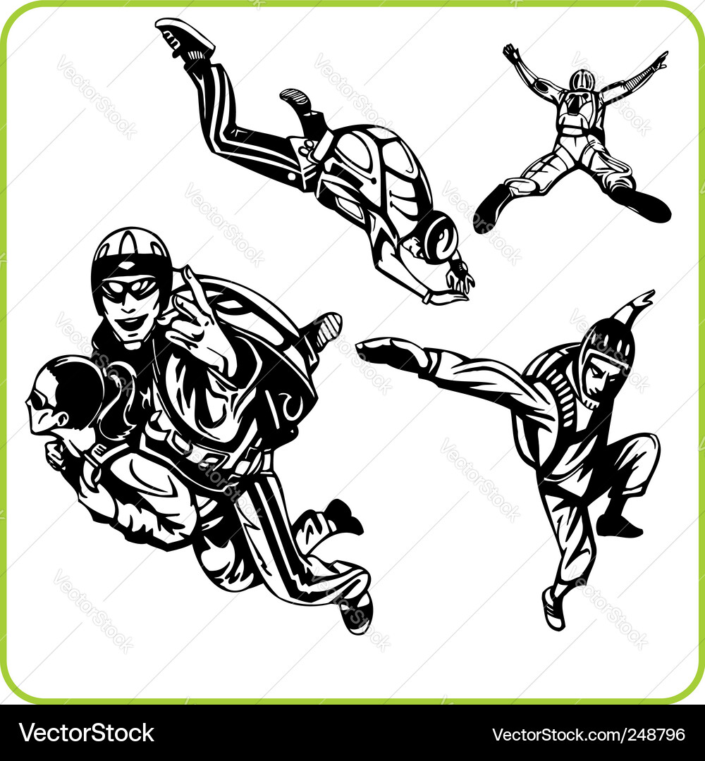 Parachute jump Royalty Free Vector Image - VectorStock