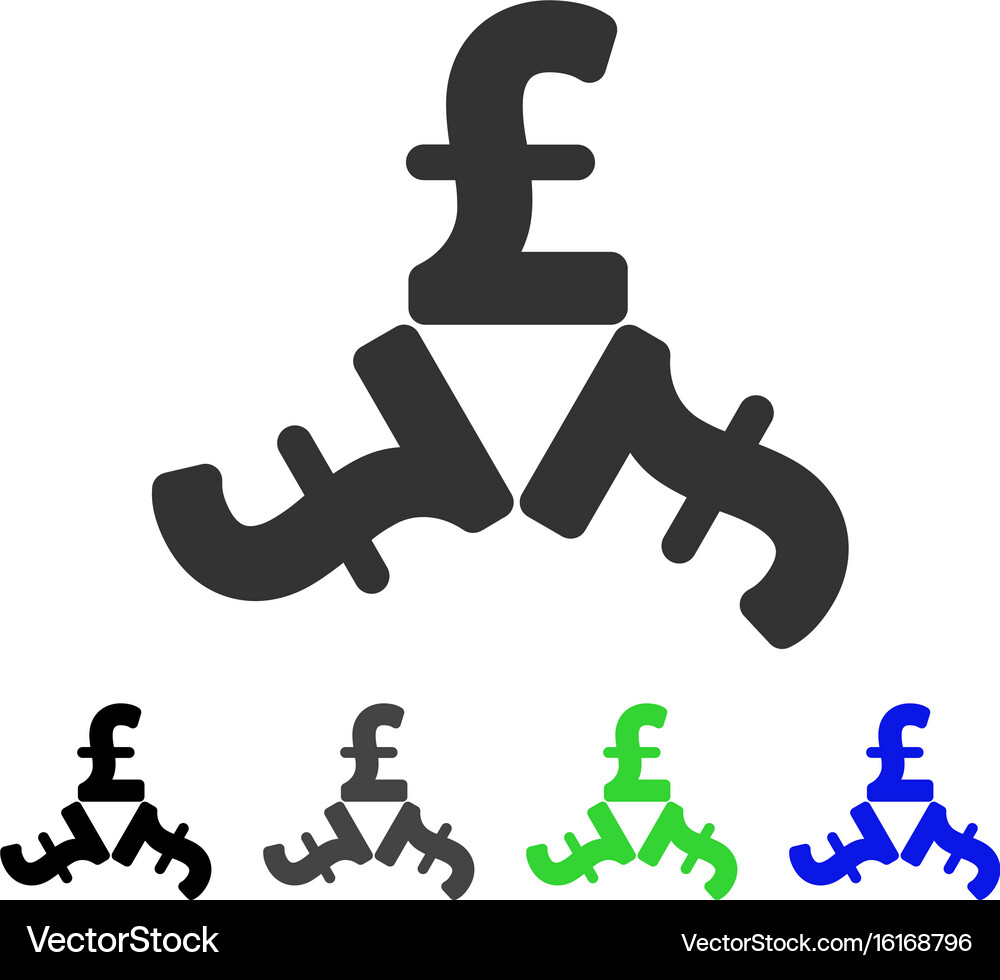 Pound trinity flat icon Royalty Free Vector Image