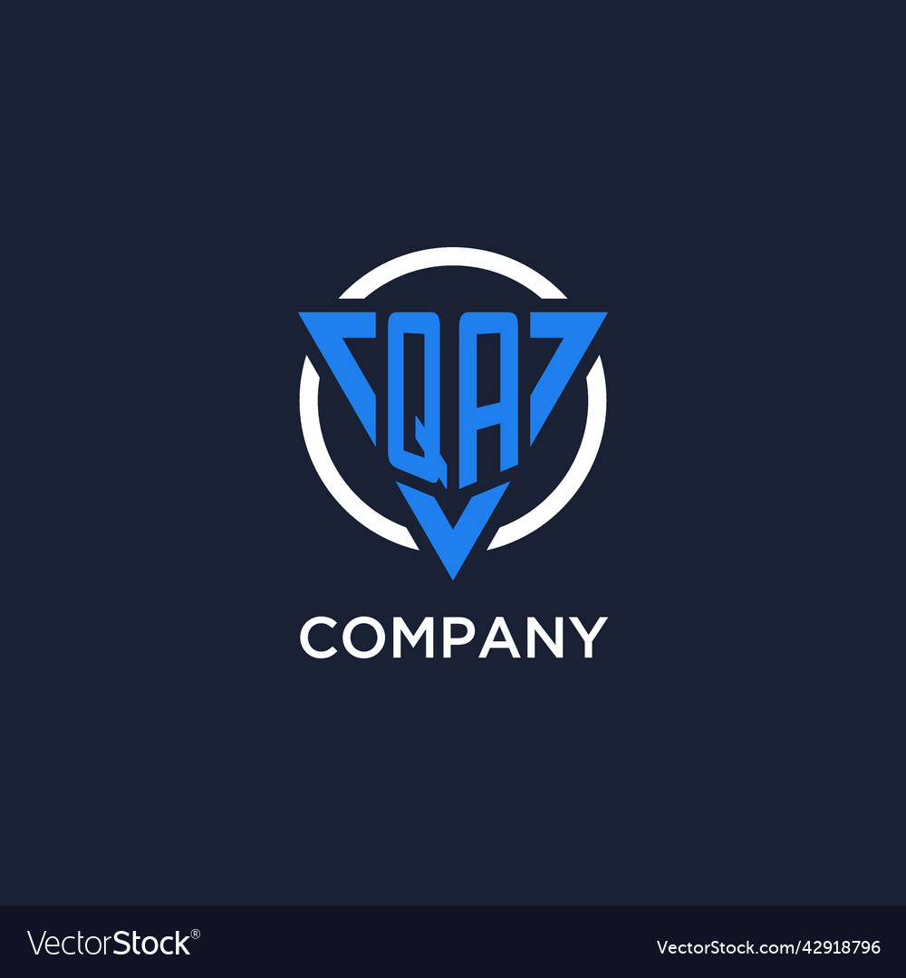 Qa monogram logo with triangle shape and circle