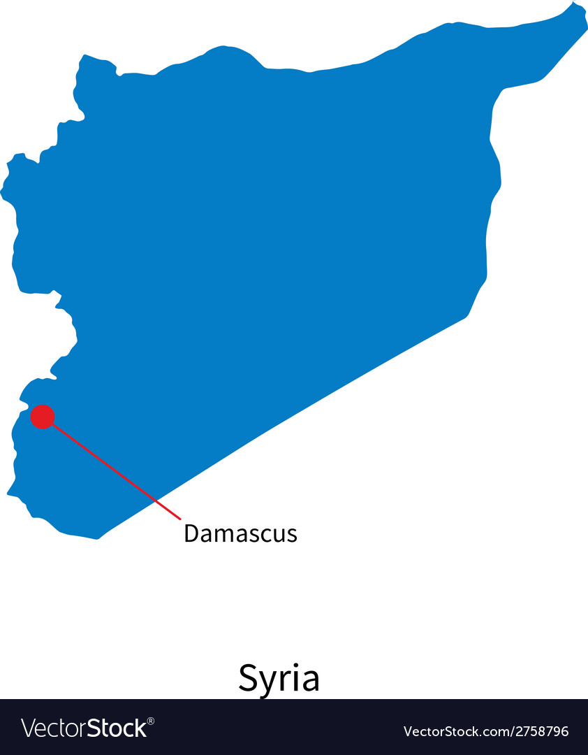 Syrien Karte mit Damaskus