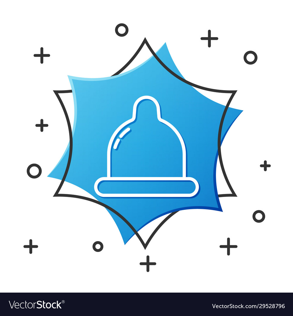 White line condom icon isolated on
