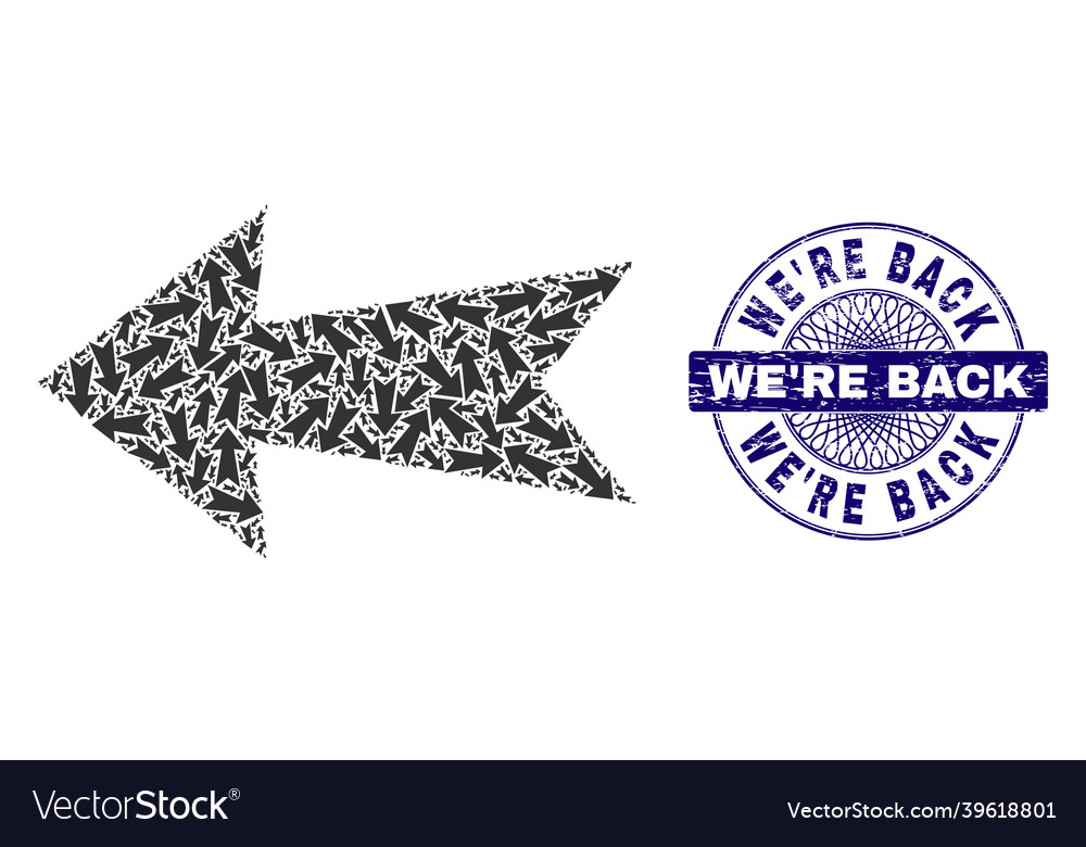 Arrow left recursion composition vector image Arrow left recursion composition