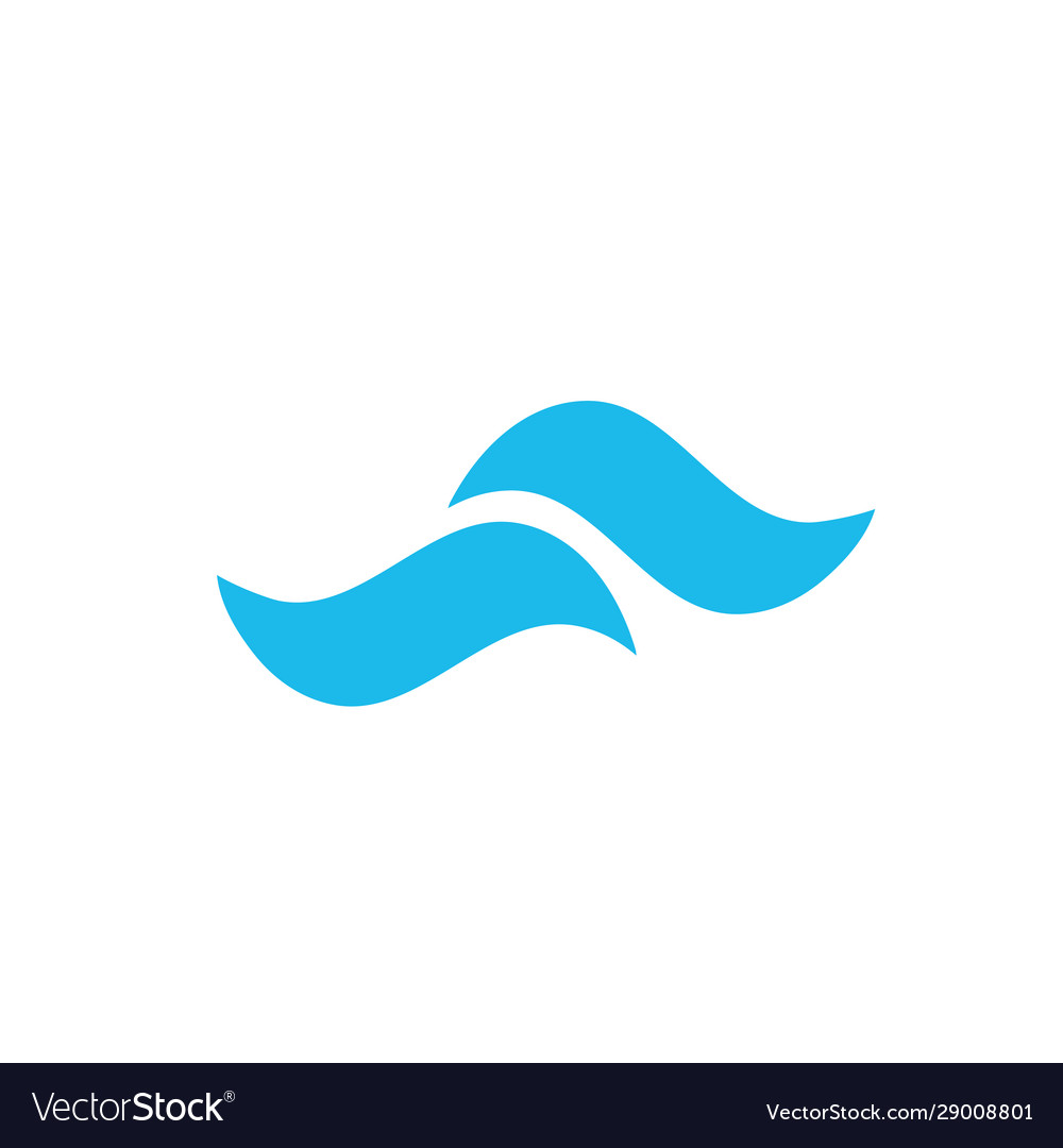 Blue wave logo template stock isolated on white Vector Image