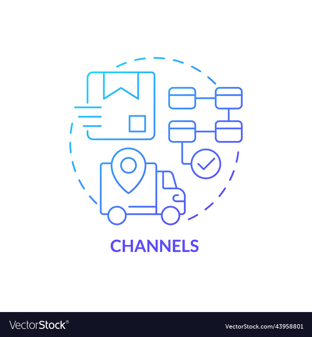 Channels blue gradient concept icon