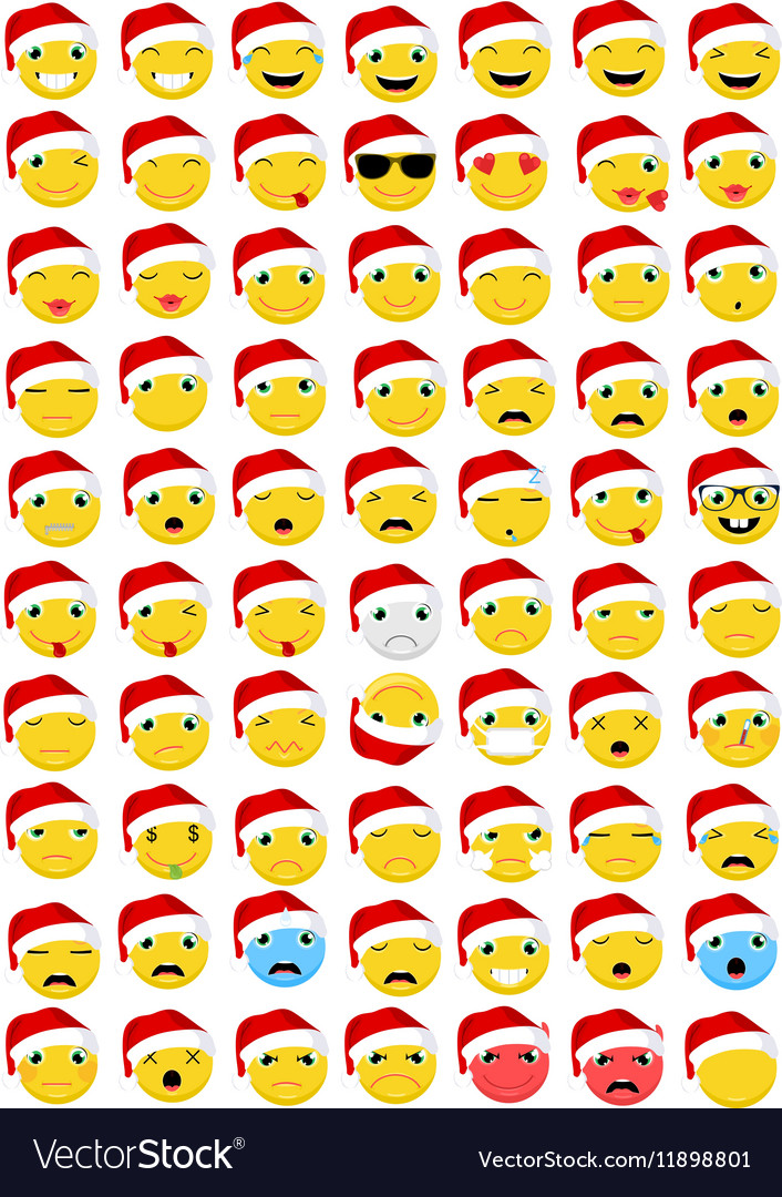 christmas emoticons christmas cards christmas emoticons emoji set vector image