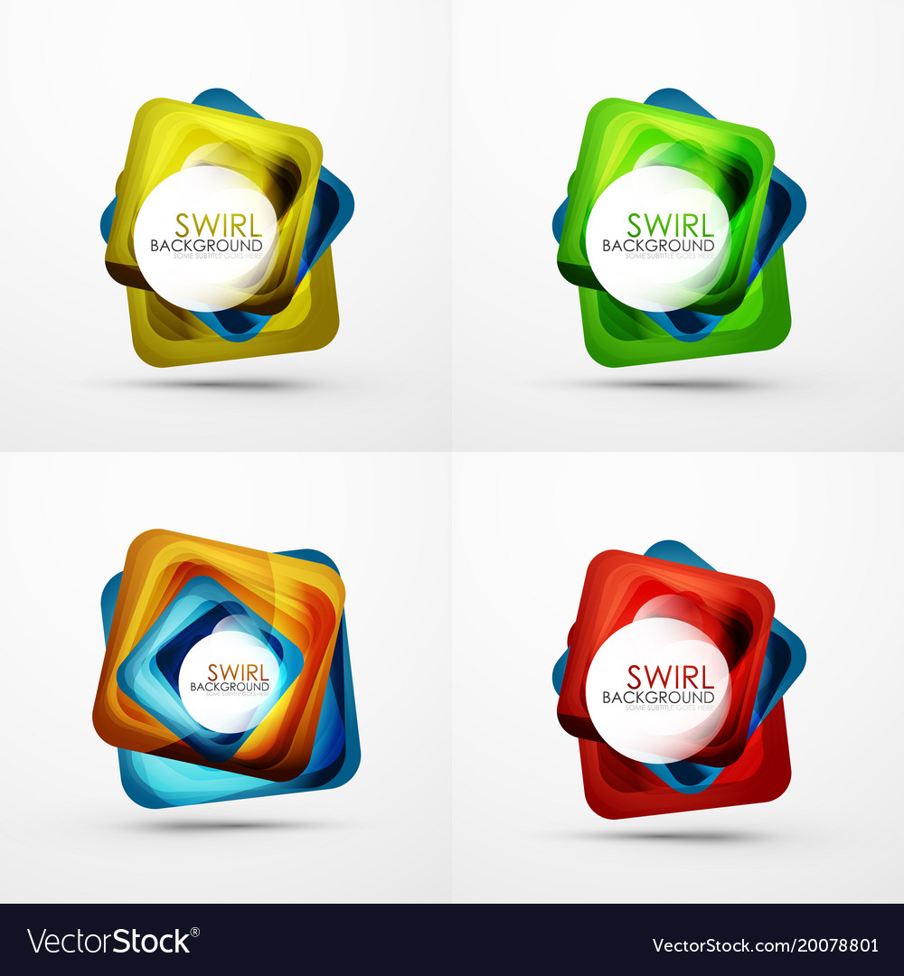 Collection of abstract square shape backgrounds