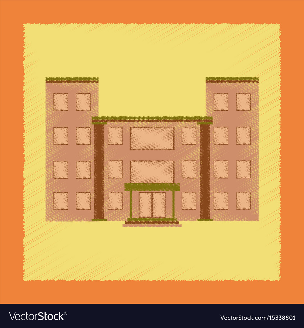 Flat Shading Style Icon School Building Royalty Free Vector